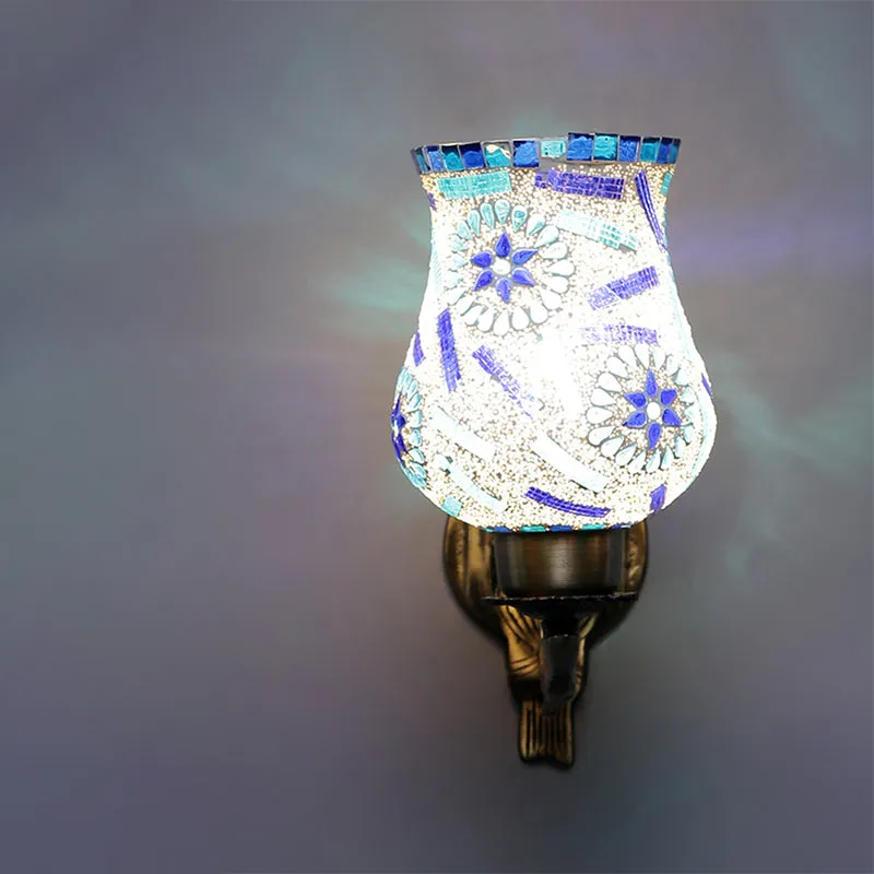 Tara Love Gleam Mosaic Glass & Metal Wall Lamp media 4