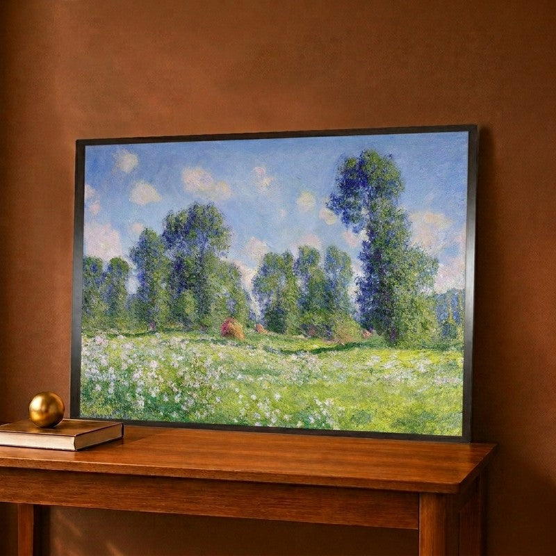 Effect Of Spring Giverny Canvas Wall Painting - 18 x 12 Inches