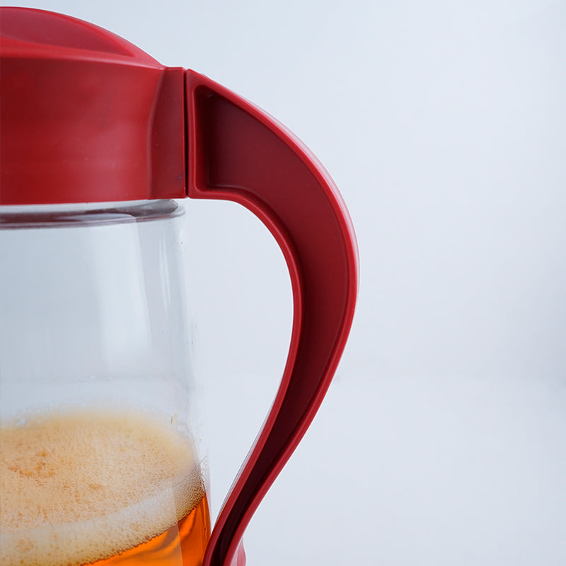 Domana Oval Transparent Jug With Lid (Red) - 1600 ML media 5