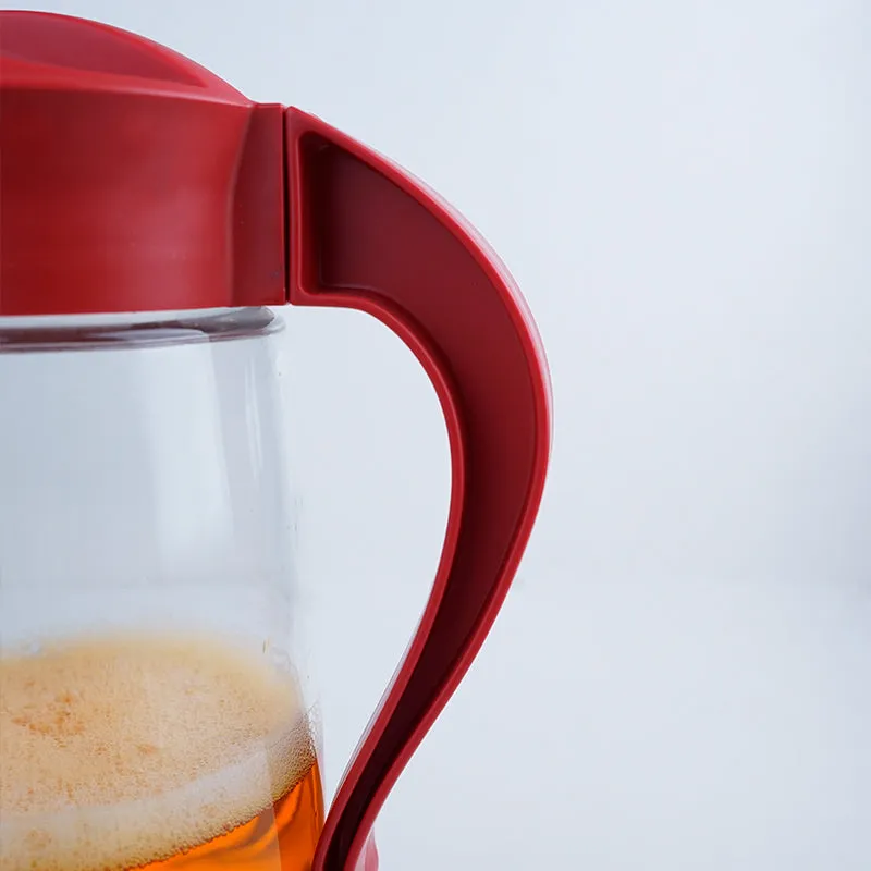Domana Oval Transparent Jug With Lid (Red) - 1600 ML media 5