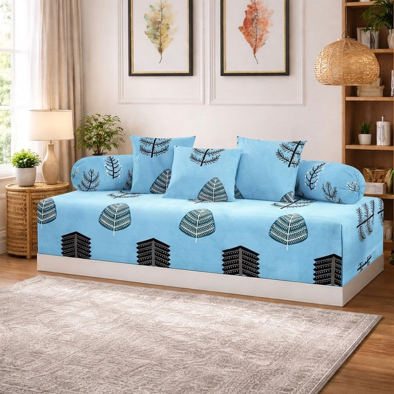 Elvara Printed Diwan Set - Six Piece Set