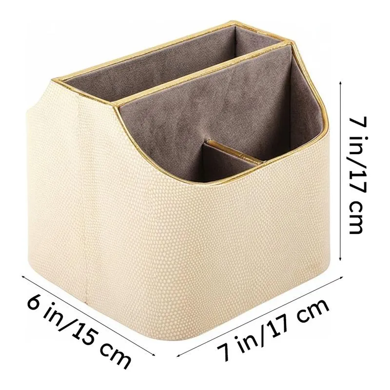 Tisquo Faux Leather Desk Organizer - Ivory media 9