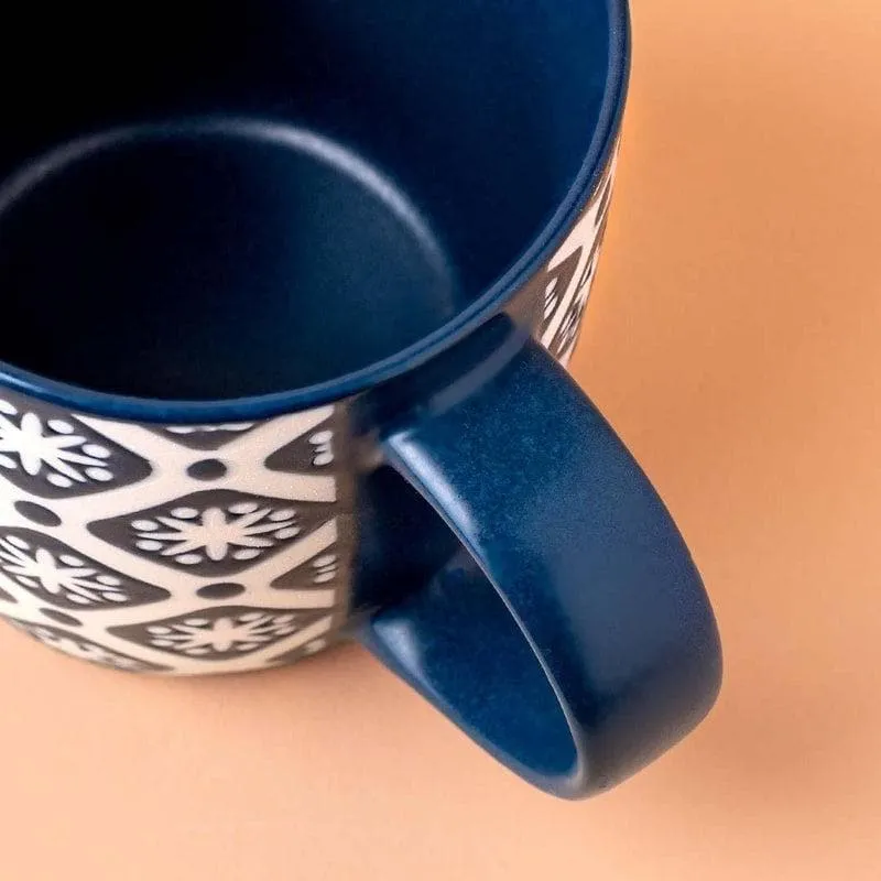Blue Porcelain Coffee Mug (250 mL Each) - Set of Two media 3