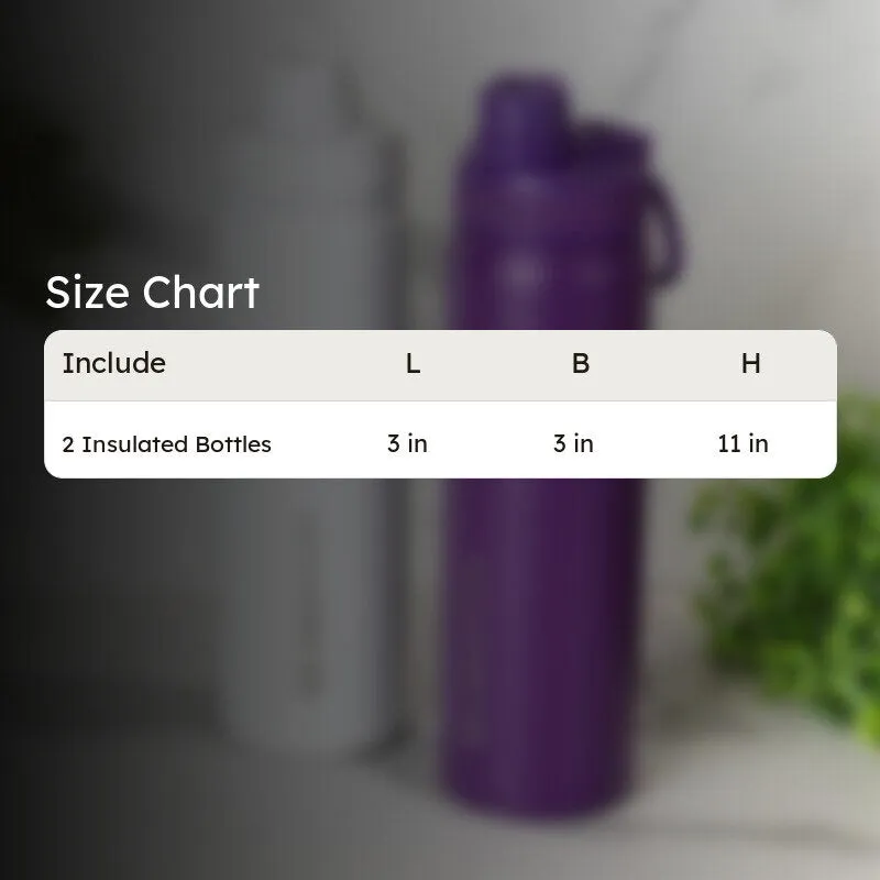 Sip Slay Hot & Cold Thermos Water Bottle (White & Purple, 750 mL Each) - Set Of Two media 5