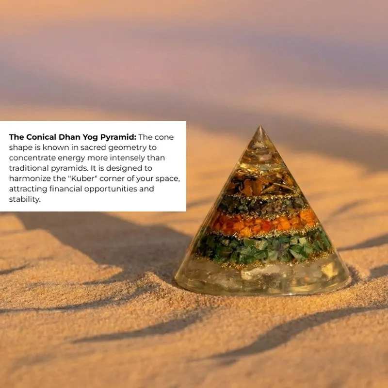 Conical Yoga Glass Pyramid Showpiece media 4