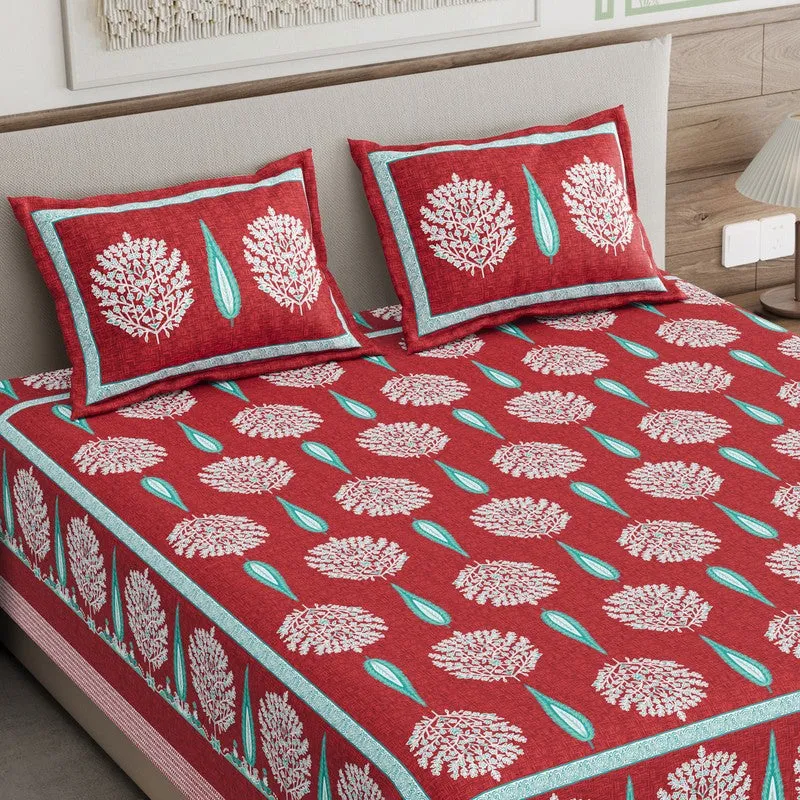 Jaipur Weave Cotton Bedsheet (Pink) - 120 TC media 3