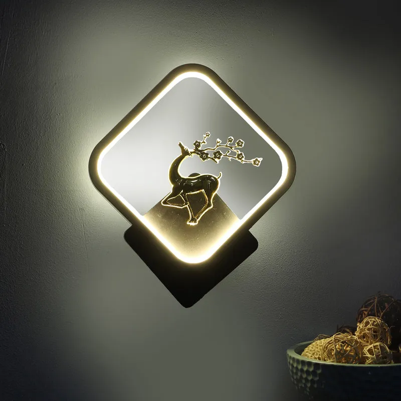 Stag Black Iron Wall Lamp media 1