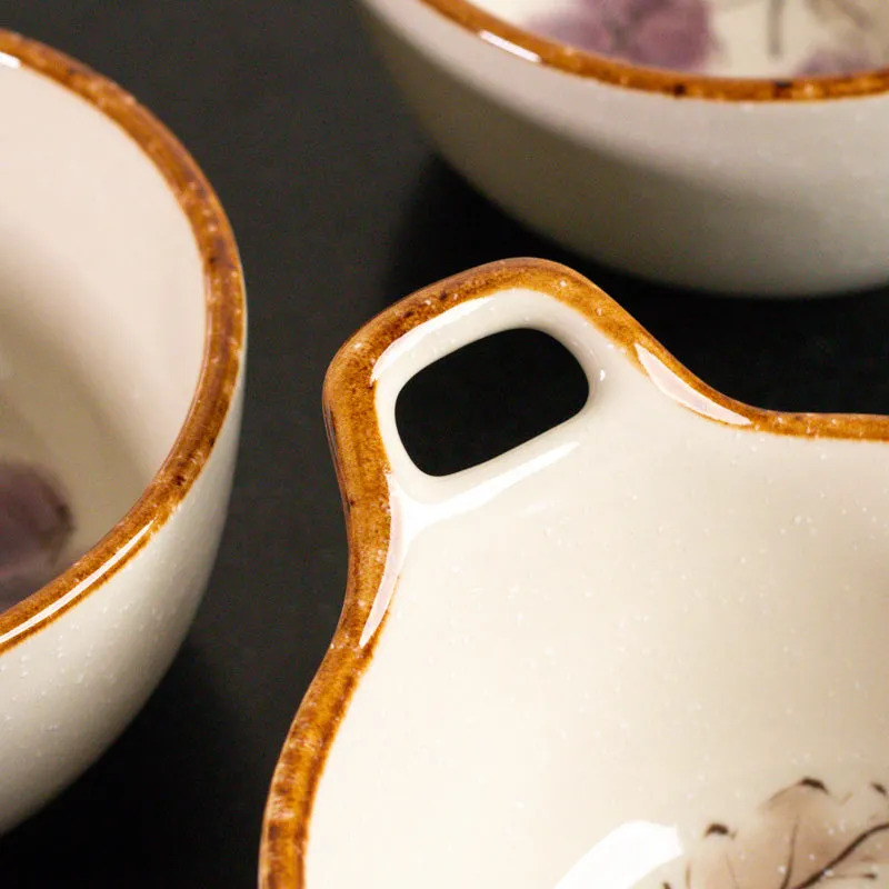 Rustic Edge Serving Bowl with Handle(300 mL) - Set Of Three media 5