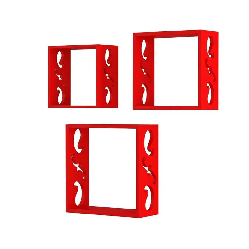 Tenby Floating Wall Shelf (Red) - Set Of Three media 5