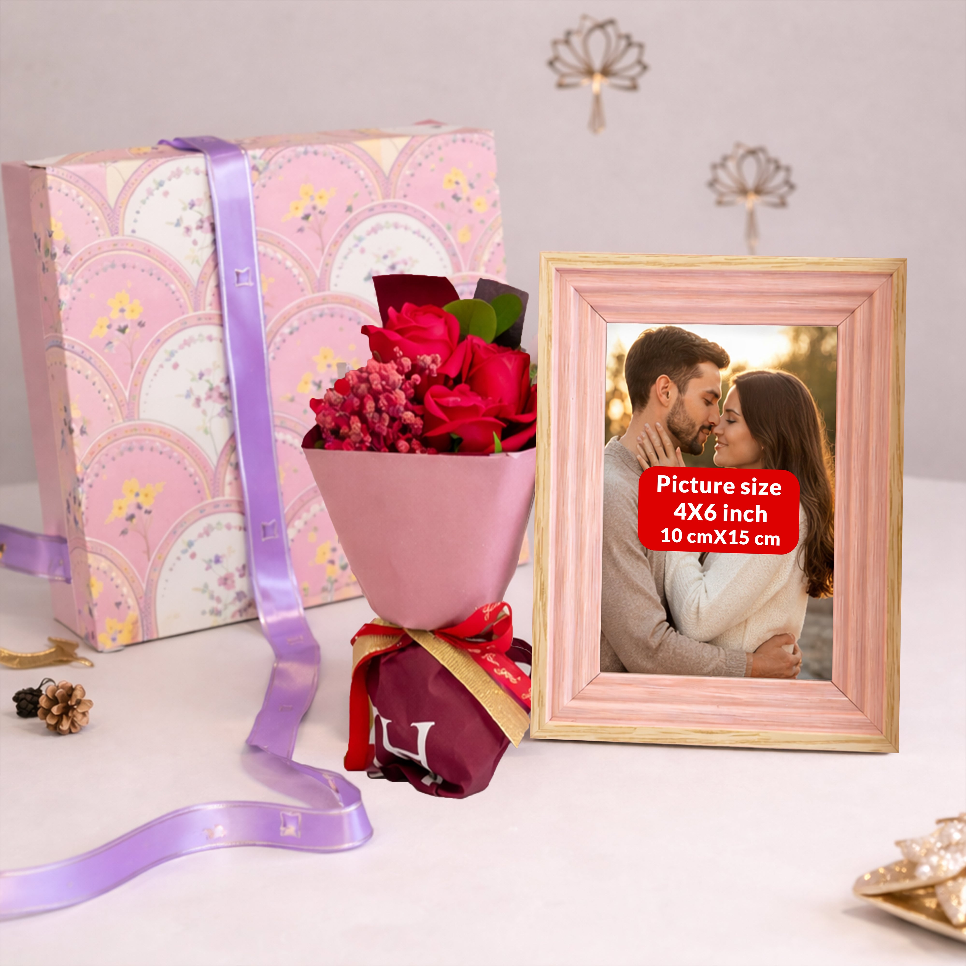 SoftHue MDF Photo Frame Gift Box - Pink media 4