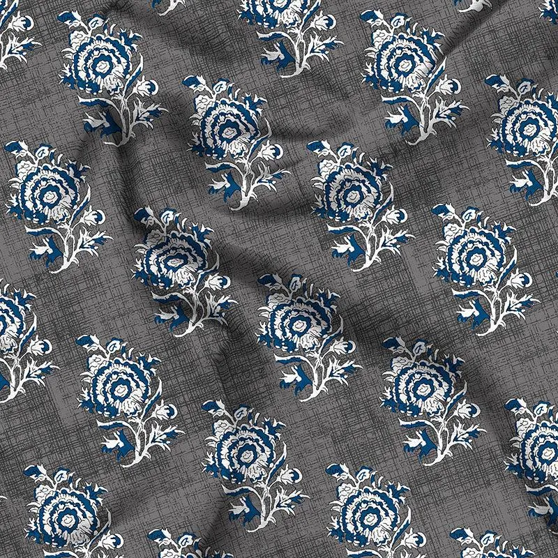 Yasti Reversible Ethnic Cotton Comforter (Grey & White) - 150 GSM media 6