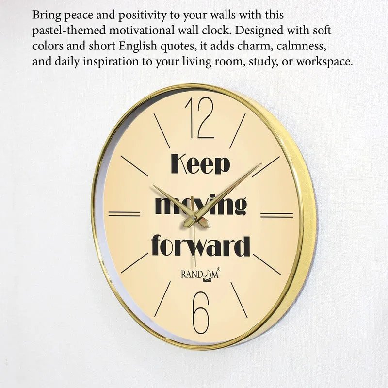 Keep Moving Forward Round Analog Wall Clock - Beige media 6