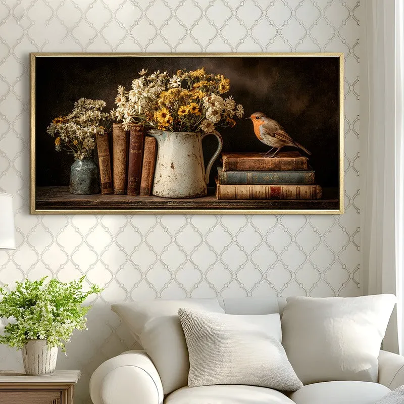 Rustic Blooms Canvas Wall Painting With Frame media 4