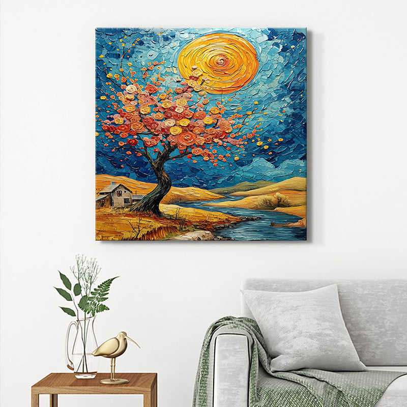 Blossom Tree In Moonlight Wall Painting