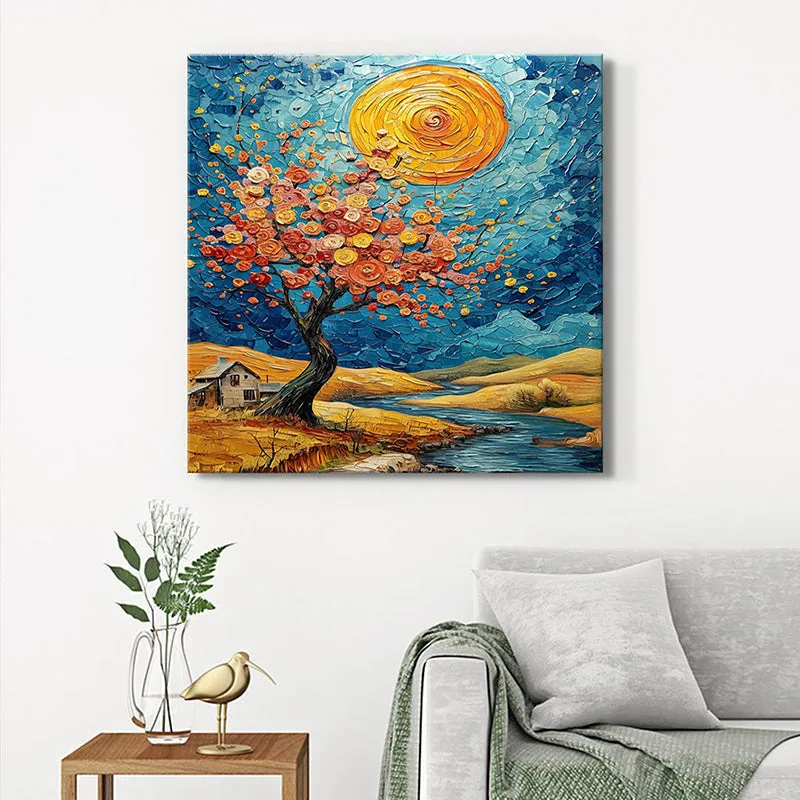 Blossom Tree In Moonlight Wall Painting media 1