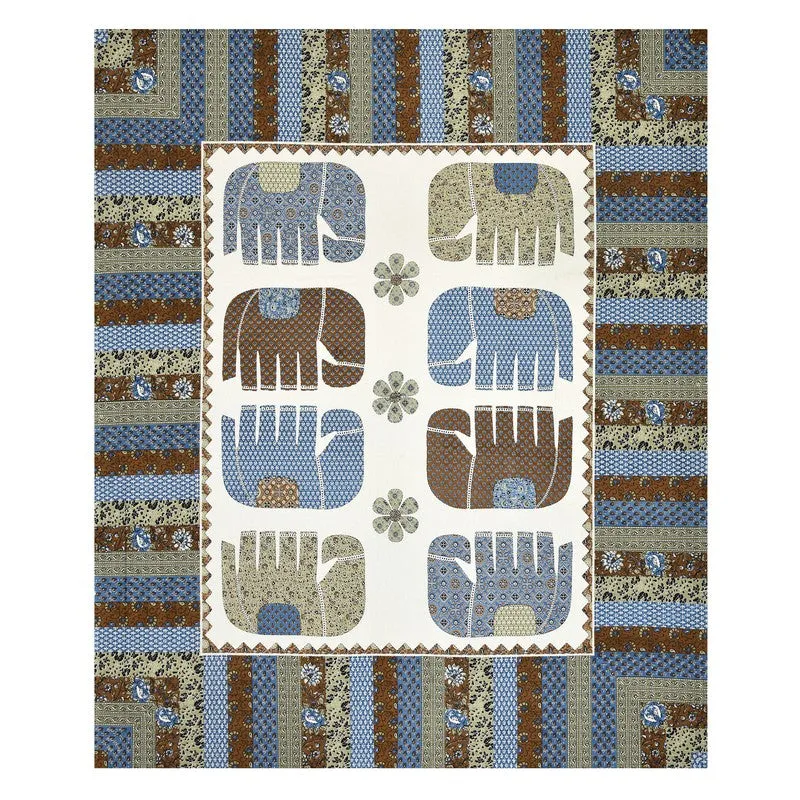 HaathiChhaap Cotton Bedsheet (Blue) - 160 TC media 3
