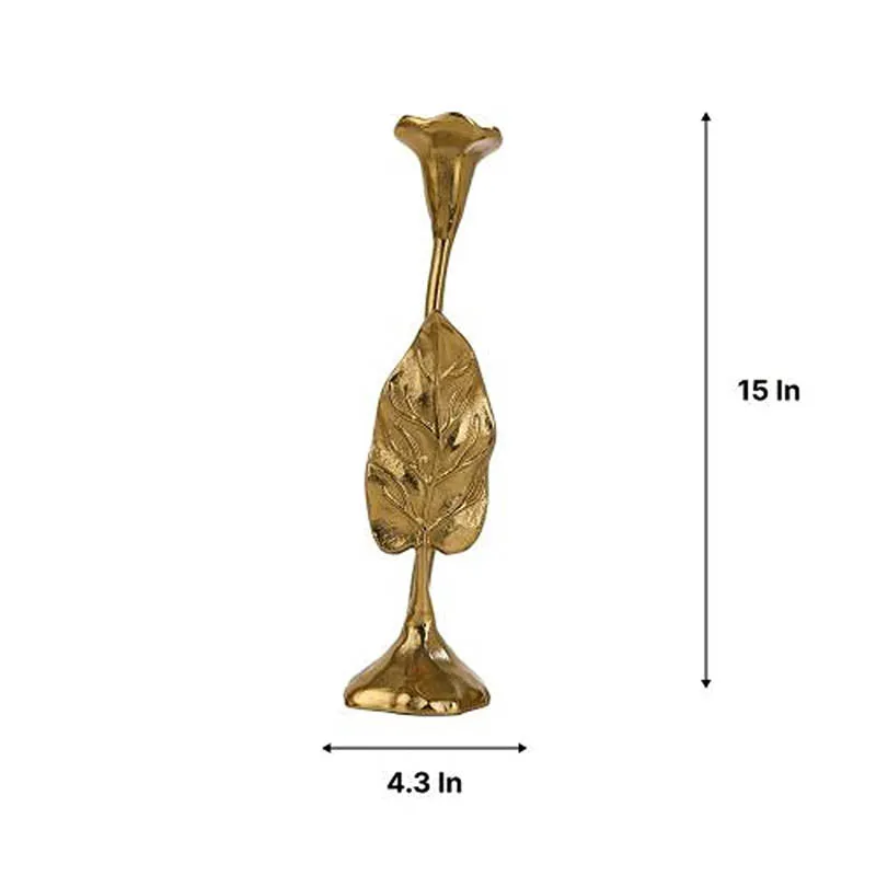 Joles Leaf Candle Holder (Gold) - Medium media 6