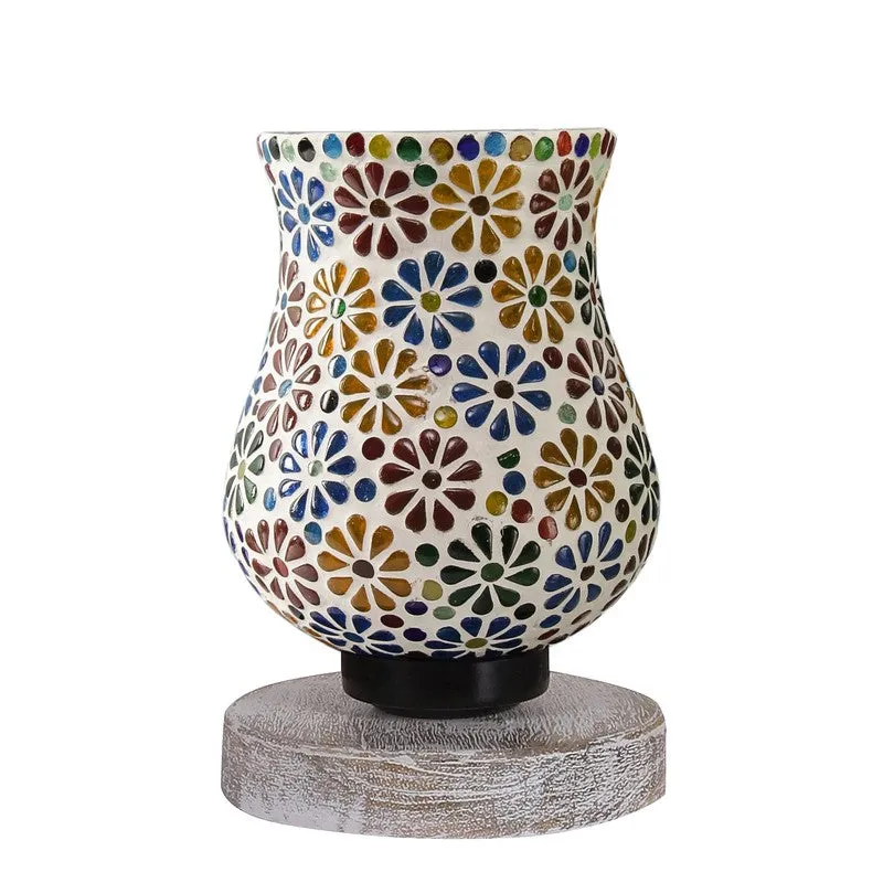 Lumessa Mosaic Glass Table Lamp With Wooden Base - Multicolor media 5