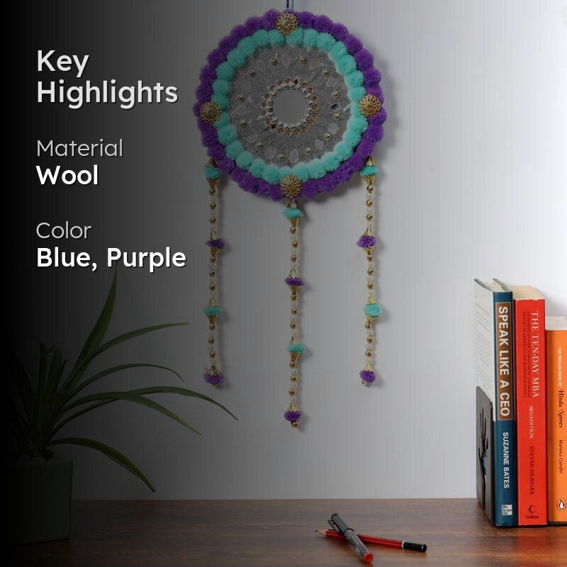 Round Festive Latkan - Aqua & Purple media 2