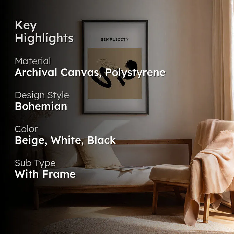 Abstract Calm Canvas Wall Painting With Black Frame media 2