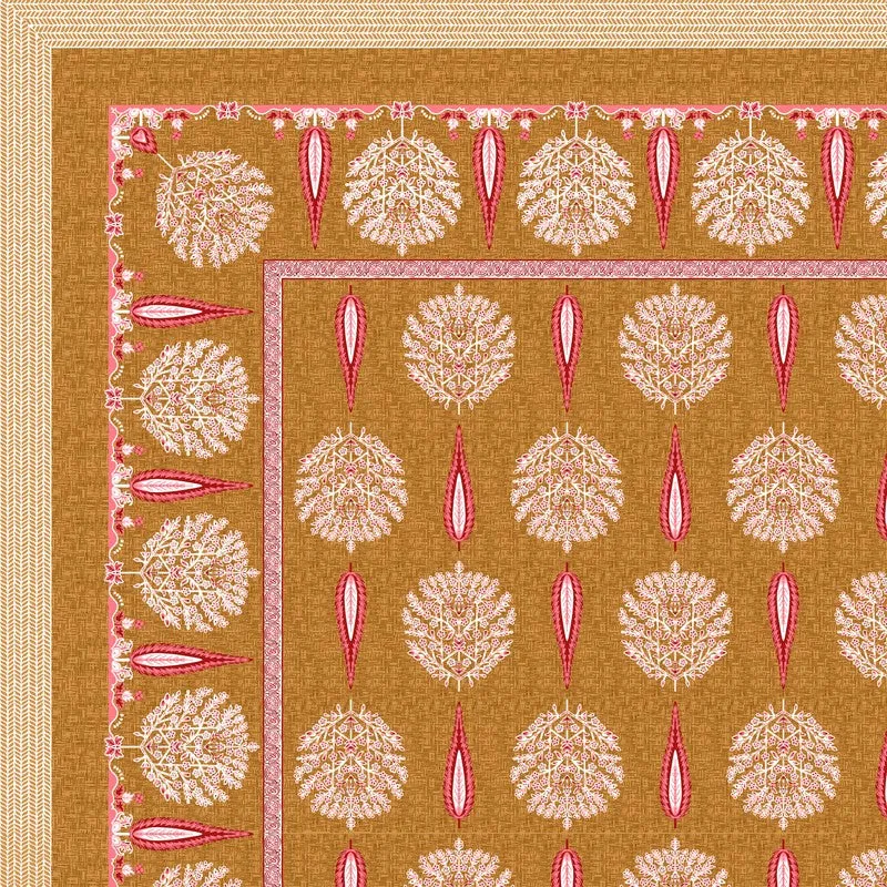 Jaipur Weave Cotton Bedsheet (Rust,Yellow) - 120 TC media 6