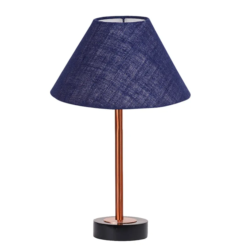 Sienna II Rodin Wooden Table Lamp - Blue,Copper,Black media 4