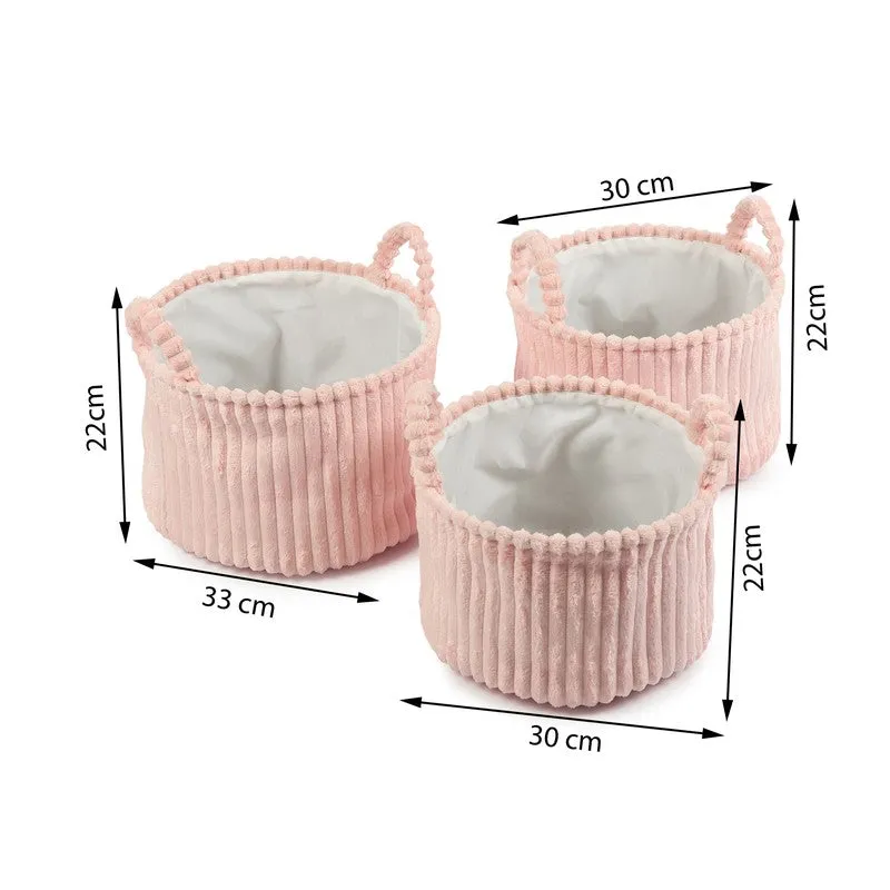 LineNest Fabric Storage Basket (Pink) - Set of Three media 7