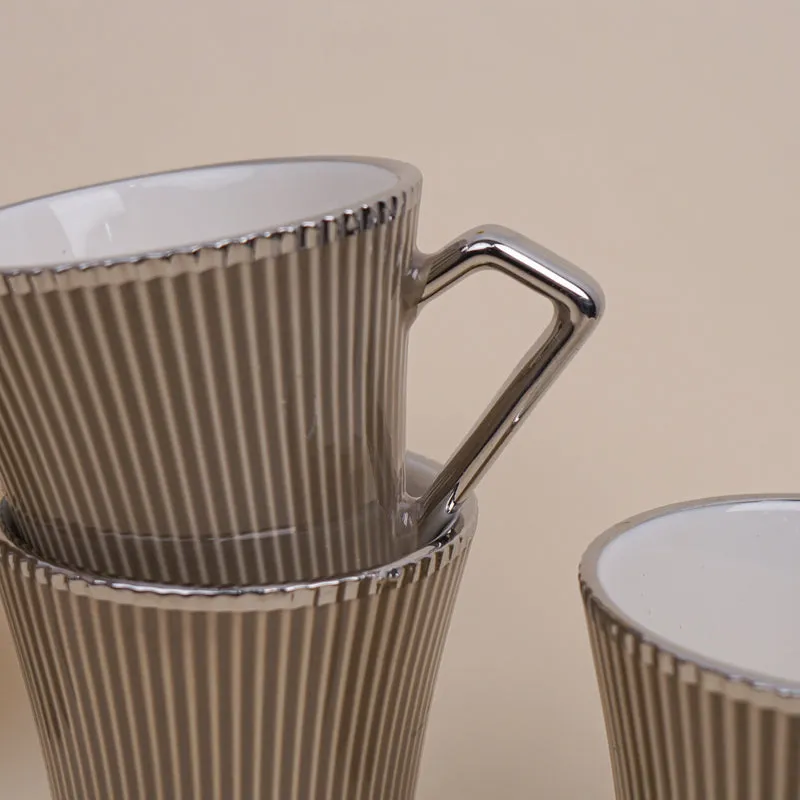 Thira Porcelain Tea Cup (180 mL Each/Brown) - Set of Six media 4