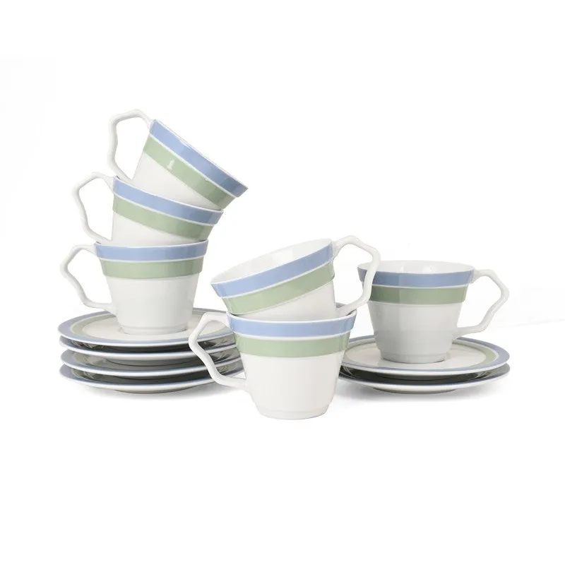 Morning Aura Porcelain Cup & Saucer (220 mL Each) - Twelve Piece Set media 3