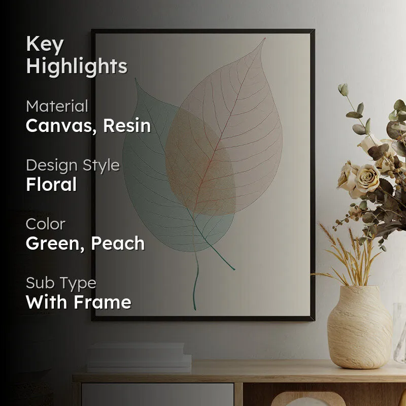 Fragile Leaves Wall Art With Resin Frame media 2