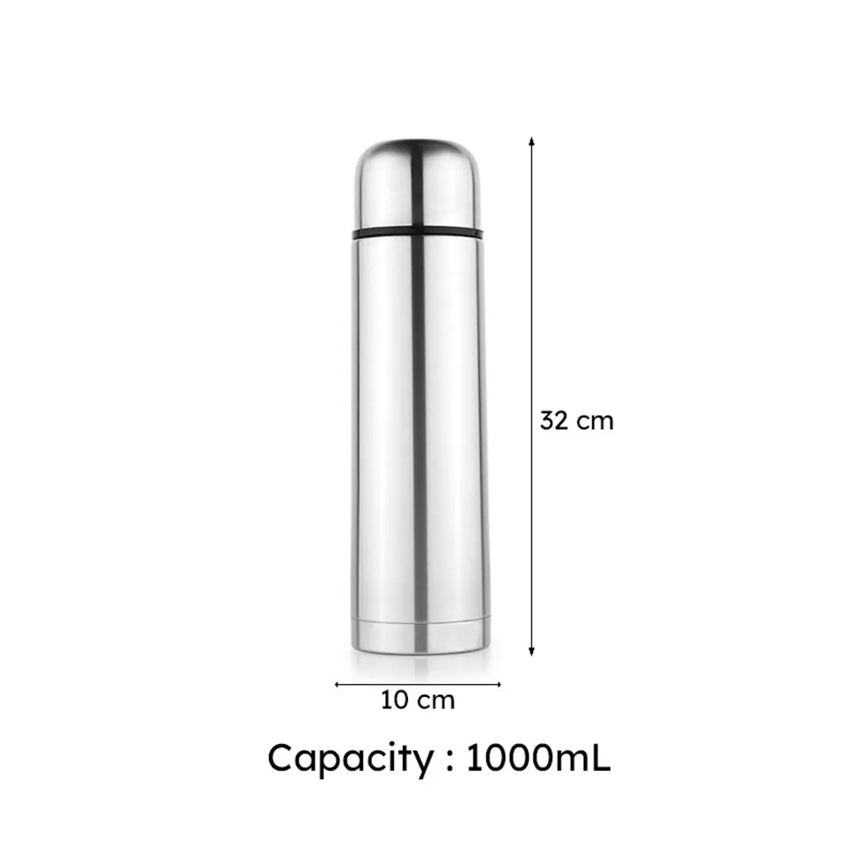 Pure Therm Steel Bottle (1000 mL) - Silver - 10