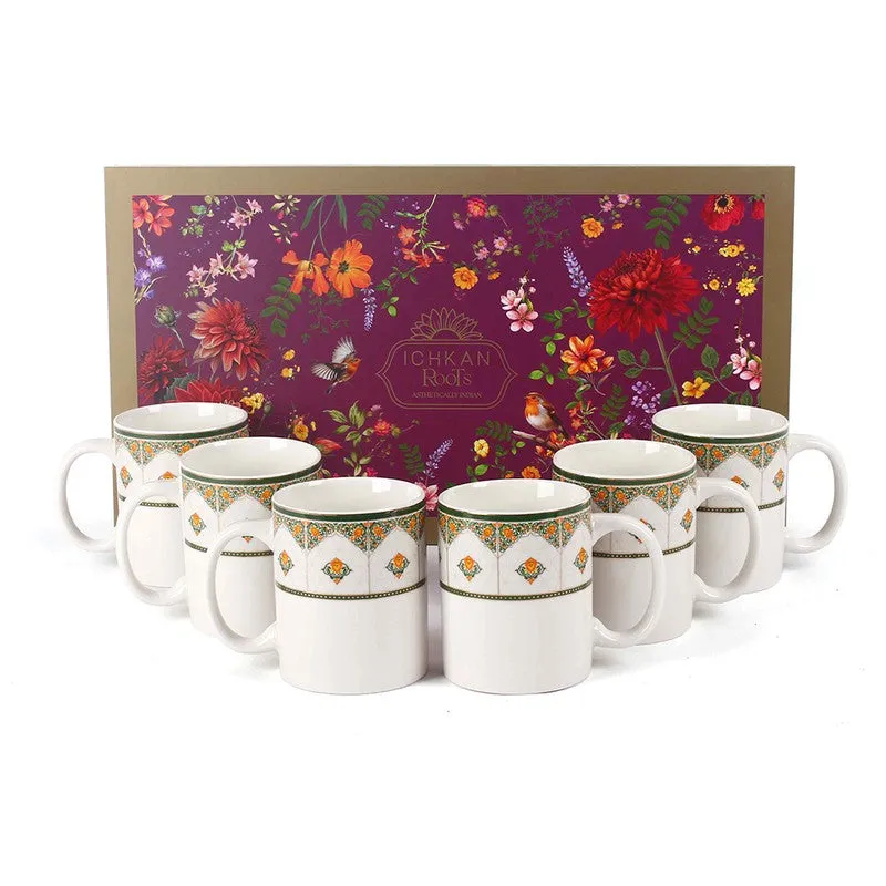 Linea 24k Gold Brushed Porcelain Coffee Mug (350 mL Each) - Set Of Six media 5