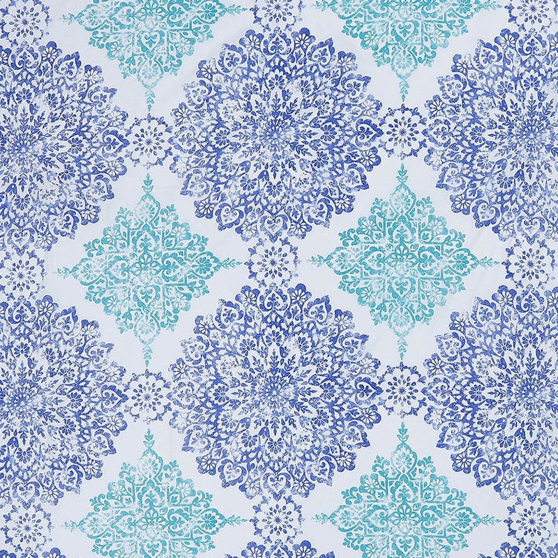 Monte Carlo Dio Mandala Cotton Bedsheet (White,Blue) - 104 TC media 7