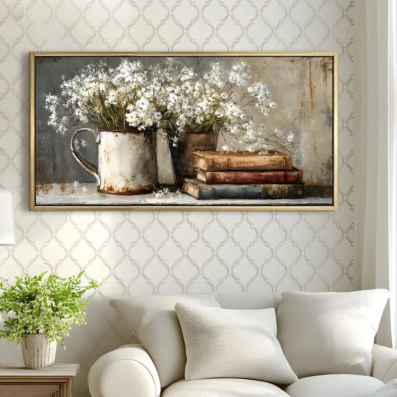 Porcelain Petals Canvas Wall Painting With Frame media 4