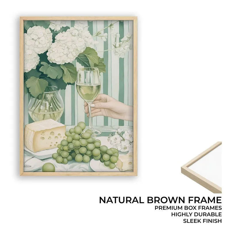 Floral Champain Archival Canvas Wall Art - Brown media 10