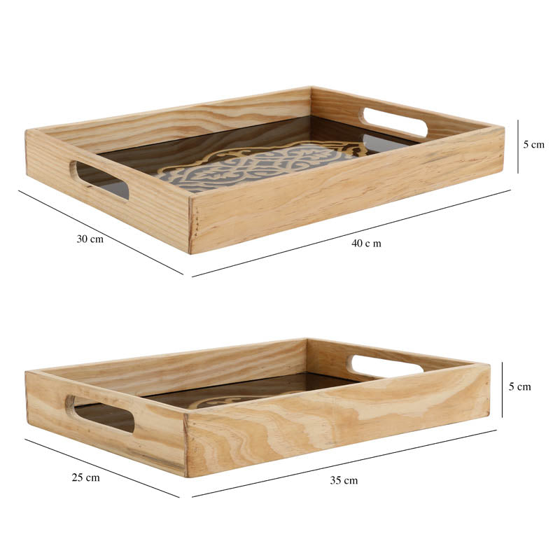 Embossed Grandeur Serving Tray - Set Of Two media 6