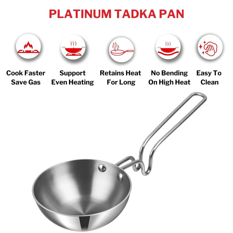 Vinod Zyora Stainless Steel Tadka Pan - 300 ML media 5