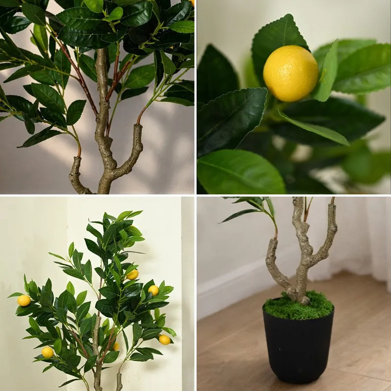 Lemon Aura Artificial Plant With Black Plastic Pot - 93 cm (3.1 ft) media 4