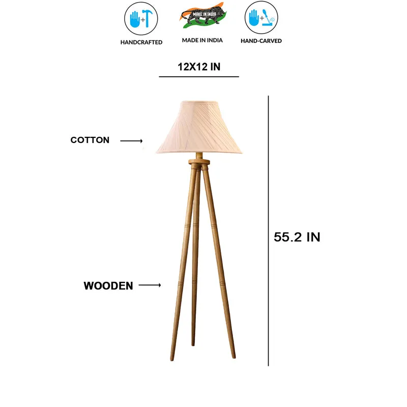 Twistra Tripod Wooden Floor Lamp media 7