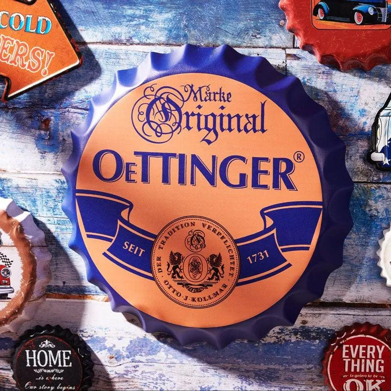 Original Oetinger Bottle Cap Metal Wall Accent media 1
