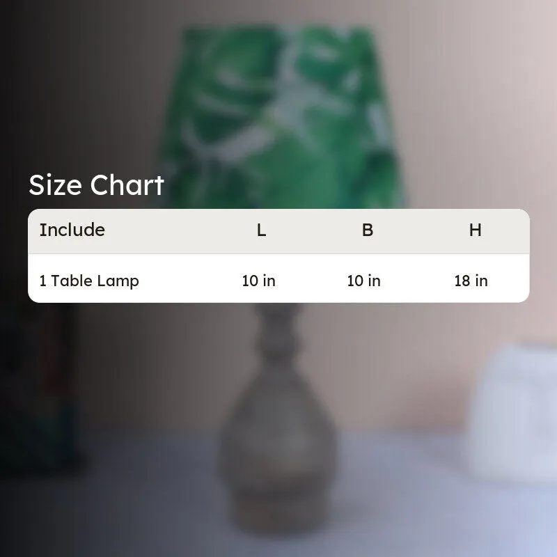 Kaizen Glyph Printed Mango Wood Table Lamp - Green,Beige,White media 4