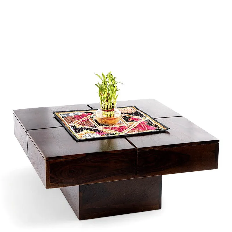 Tervon Sheesham Wooden Center Table - Deep Brown media 5