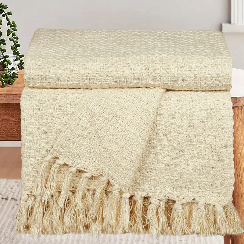 Frayra Cotton Throw - Off White media 4