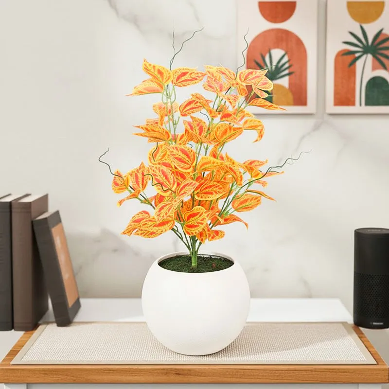 Petal Glow Artificial Plant With Black Plastic Pot media 1