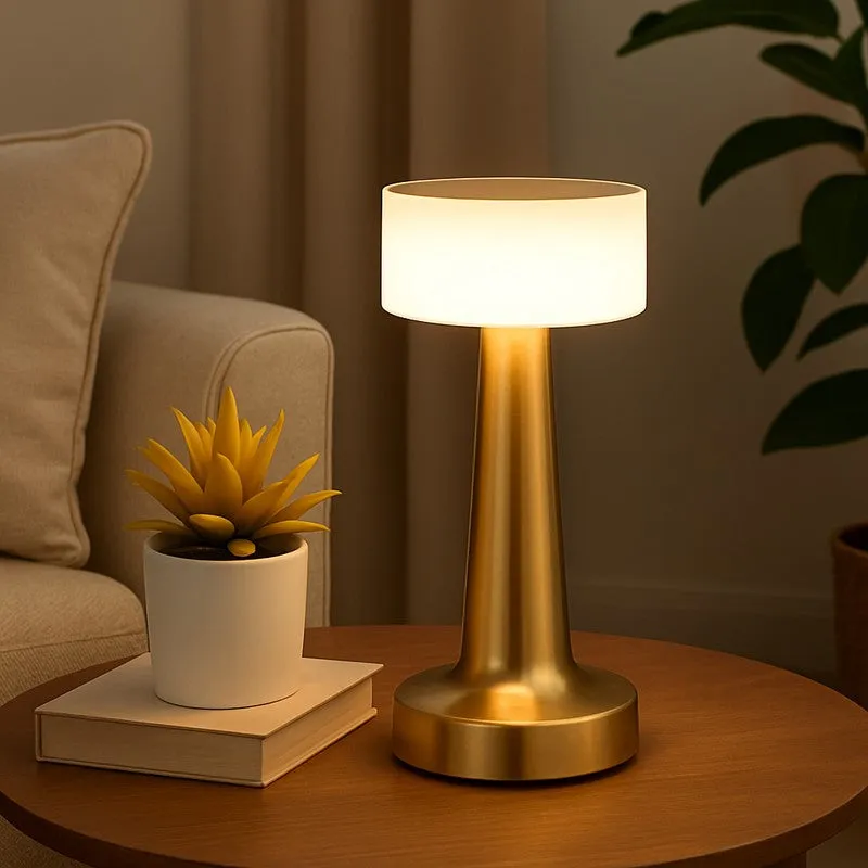 Beamora Metal Table Lamp - Gold,White media 1