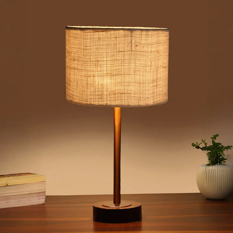 Sienna I Rodin Wooden Table Lamp - White,Copper,Brown media 1