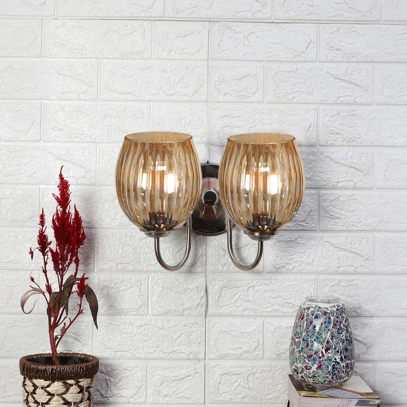 Vintage Glow Dual Shade Glass Wall Lamp media 3