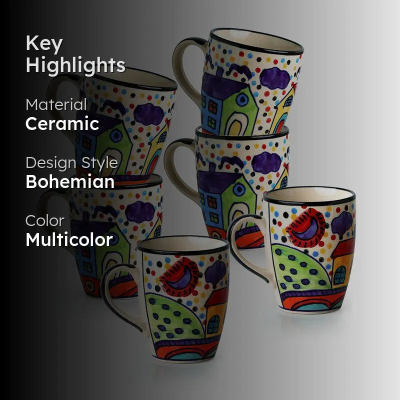 Sweet Ceramic Coffee Mug (270 mL Each) - Set of Six media 2