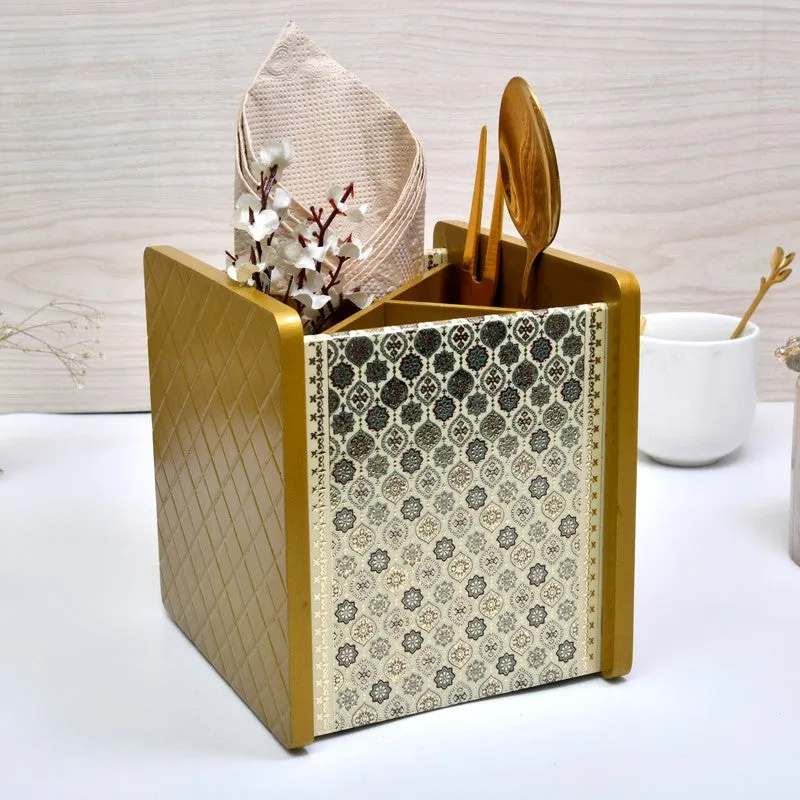 Modern Golden Wire Cutlery Stand media 1