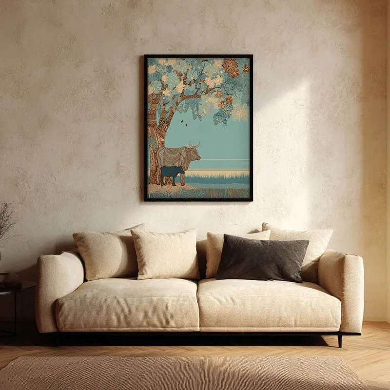 Shantivan Canvas Wall Painting With Black Frame media 1
